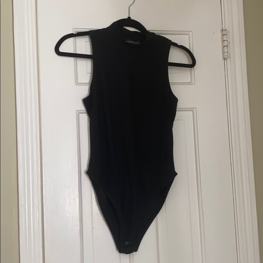 High neck black bodysuit